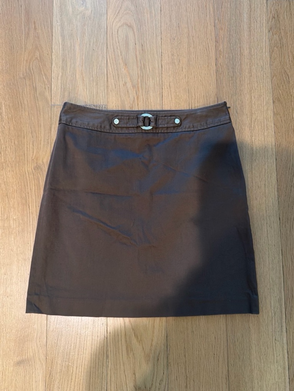 Adrienne Vittadini Olive Green Mini Skirt with Buckle Detail